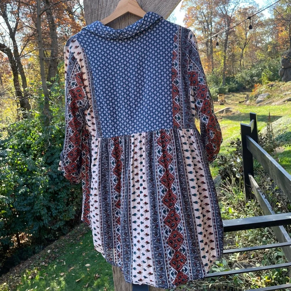 En Crème Bohemian Patchwork Blouse - Picture 6 of 8